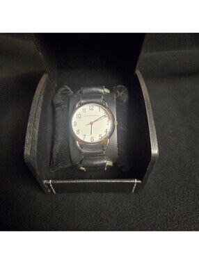 Isaac Mizrahi Live! Women's Black Wrap Leather Watch – Rose Gold-Tone Case